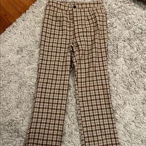 Brown Plaid Pants